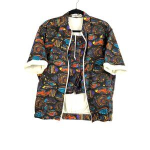 stephen williams 2 pc  vintage shorts & jacket casual beach pool womens mens uni